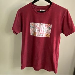 Kulte France Red T w floral ‘kulte’ graphic